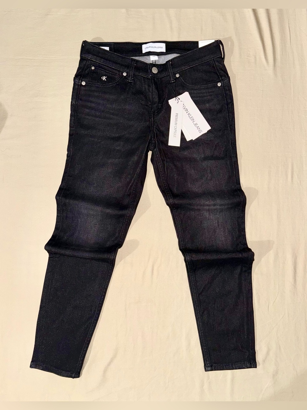 Calvin Klein Jeans Body Ankle Skinny Jeans Black W28 NWT Premium Capsule